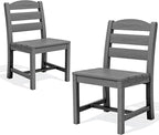 SERWALL Outdoor Armless Dining Chairs Set of 2, All-Weather HDPE Patio Chair by SERWALL