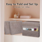 Ottoman with Storage, Folding Soft Fur Ottoman Foot Rest Stool with Thicker - Image 7