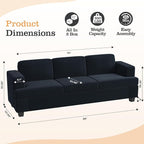 Apicizon Modern Loveseat & 3-Seater Sofa Set of 3, Corduroy Couch 3 Piece Sofa - Image 2