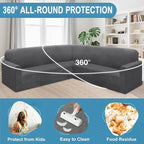 HDCAXKJ Corner Sectional Couch Covers Velvet Stretch L Shape Sofa Cover Soft - Image 5
