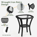Aoxun 3 Pieces Patio Furniture Set, Patio Swivel Rocker Chairs Set of 2 - Image 7