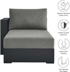 Modway Tahoe Aluminum Outdoor Chaise Lounge in Gray Charcoal - Image 8