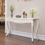 Victorian Style White Console Table, Vintage Entryway Foyer Narrow Sofa Table by Unknown