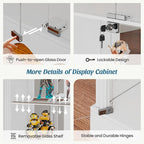 Dystler Display Cabinet with Glass Doors, LED Display Case with Removable Shelf - Image 7