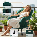 Lazy Chair for Living Room, Large Dark Green Accent Chair - Image 2