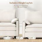 Vesgantti 108" U Shaped Sectional Couch, Comfy Cloud Modular Sectional Sofa - Image 3