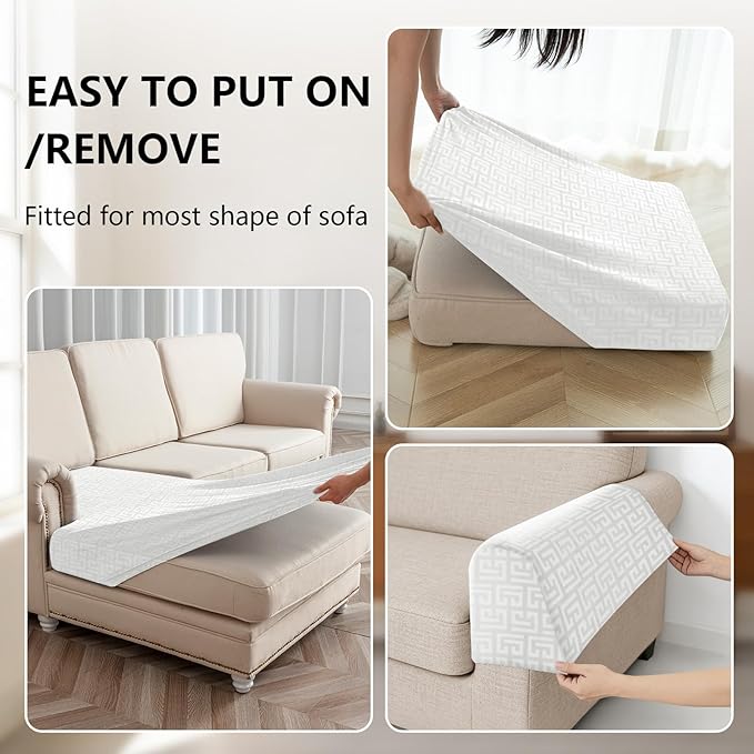 UNBBRRL 10 Pieces Stretch Sofa Cushion Covers - Image 4