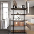 5 Tiers Bookshelf Organizer Industrial Shelf, Modern Open Display Storage - Image 3