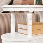Narrow End Side Table with 2 Storage Drawers and Open Shelf, Retro Vintage Slim - Image 7