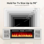 MXV 80" Fireplace TV Stand, Modern Entertainment Center - Image 7