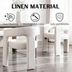 RIVOVA Modern Barrel Dining Chairs Set of 6, Linen Upholstered Accent Chairs - Image 3