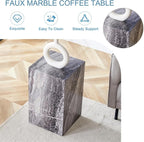 End Table Living Room Table, Faux Marble Sofa Couch Side Table, Bedside - Image 5