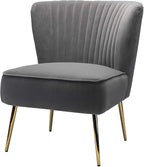 HULALA HOME Velvet Accent Chair, Modern Upholstered Cute Side Chair - Image 8
