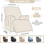 TAOCOCO Recliner Cover 4-Pieces, Recliner Stretch Sofa Slipcover, Recliner - Image 6