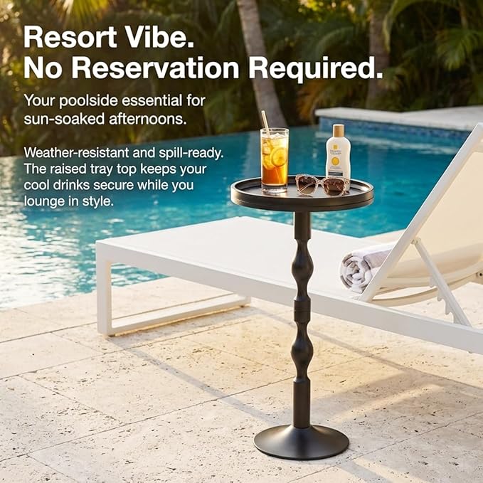 Small Round Drink Table, Pedestal Tables, Small Round Side Table - Image 8