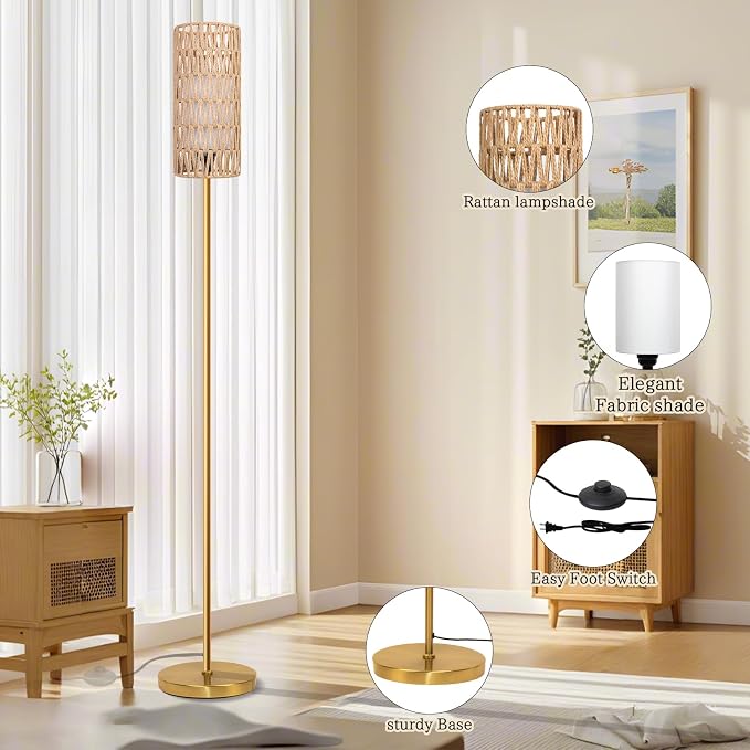 Ruiever Floor Lamp for Living Room, Farmhouse Floor lamp, Modern Standing lamp - Image 3
