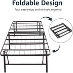 Amazon Basics Bed Frame with Storage, Foldable Metal Platform, Sturdy Steel - Image 6