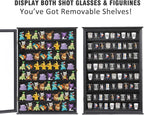 Shot Glass Storage Display Case Large Solid Wood Cabinet Rack Holder Wall - Image 4