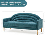 63" Small Loveseat Sofa for Small Spaces, Mid Century Modern Sofa, Linen - Image 2