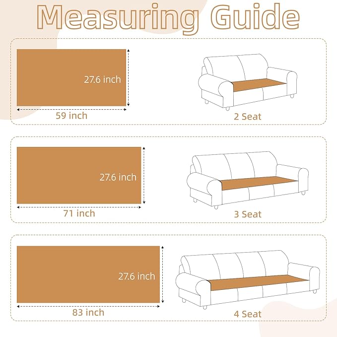 Dog Couch Cover for Sofa 100% Waterproof Faux Linen Sofa Covers for 3 Cushion - Image 2