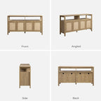 SICOTAS Rattan TV Stand for Television up to 65 Inch - Image 9