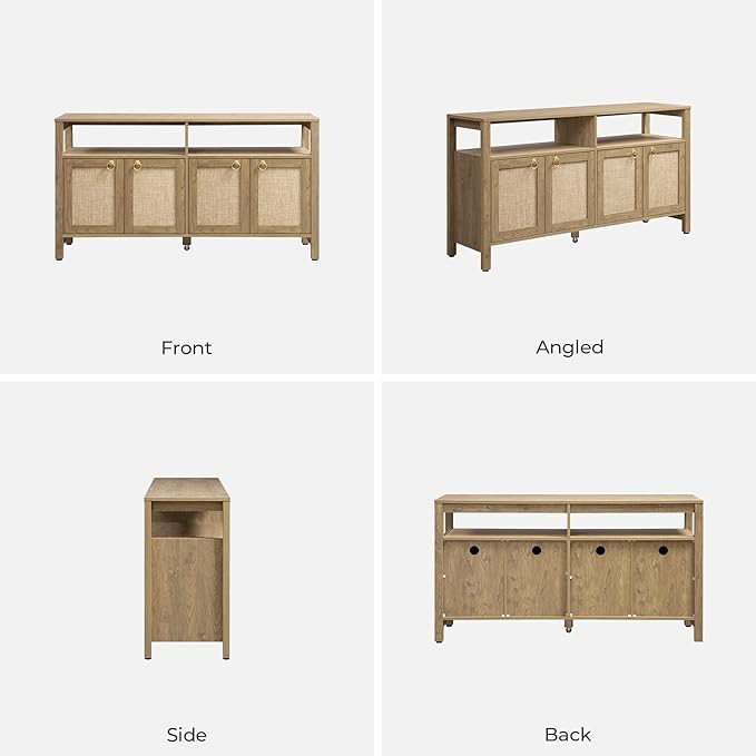 SICOTAS Rattan TV Stand for Television up to 120 Inch - Image 9