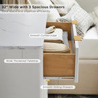 T4TREAM Fluted 3 Drawers Nightstand Set of 2, Oversized Extra Large Modern Side - Image 5