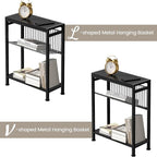 End Table for Small Space, 3-Tier Narrow Side Table - Image 4