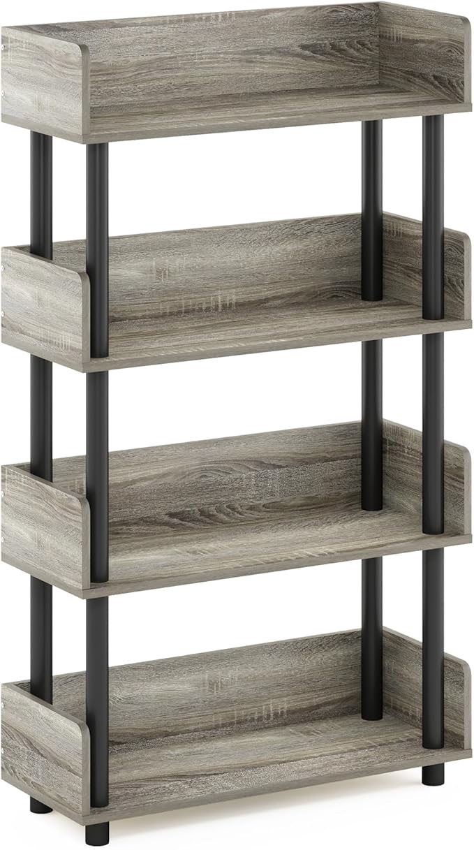 Furinno TURN-N-TUBE 4-Tier Display Shelf, Storage Shelves, Book Shelf, Open - Image 5