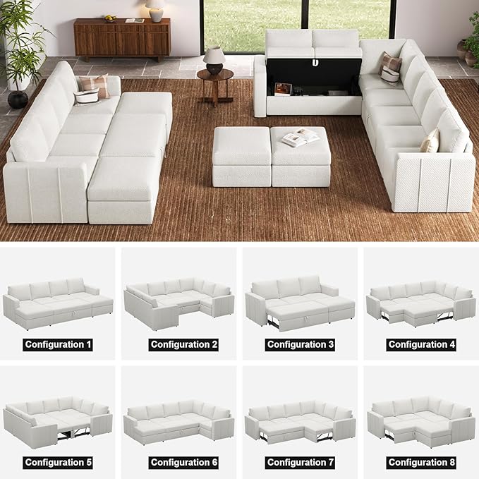 Belffin Modular Sectional Sleeper Sofa Bed - Image 8