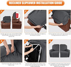 VANSOFY Oversized Recliner Cover, 2-Pieces Stretch Reclining Couch Cover - Image 4