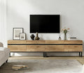 WAMPAT Modern TV Stand for 50-75 Inch TVs, Wood Entertainment Center by WAMPAT