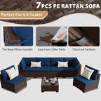 KIGOTY 7-Piece Patio Furniture Set, All-Weather PE Rattan Outdoor Sectional Sofa - Image 5