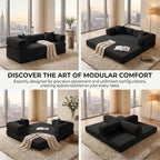 78" 4-in-1 Convertible Sofa Bed, Boneless Corduroy Sleeper Couch - Image 3