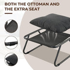 Grand patio Outdoor Chair with Ottoman, Comfy Lounge Chair with Puffy Cushion - Image 6