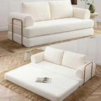 HANXIN 80 Inch Convertible Sleeper Sofa Bed, High Back Plush Corduroy Folding by HANXIN