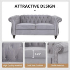 QHITTY 2 Piece Living Room Set, Sectional Chesterfield Sofa Chair Contemporary - Image 5