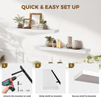 36x8x1.6 inch Floating Shelves Set of 2 – Solid Wood Rustic White Wall Mounted - Image 5