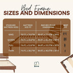 Bme Caden King Size Bed Frame and Adjustable Headboard, 15 Inch Mid Century - Image 11
