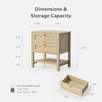 EYYTHUNG Farmhouse Nightstand Set of 2, Wooden Farmhouse Floor Night Stand - Image 2