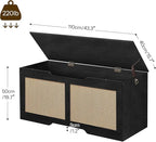 HOOBRO Storage Bench, 43.3" Toy Box, Rattan-Like Storage Chest, Sturdy Entryway - Image 3