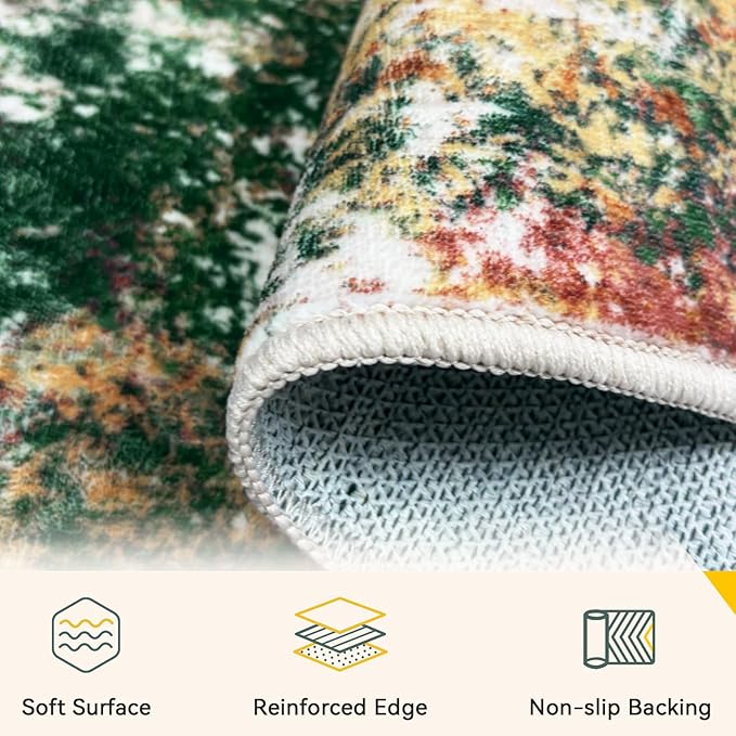 RELEANY Washable Area Rugs 6'x8' Non-Slip Modern Abstract Soft - Image 4
