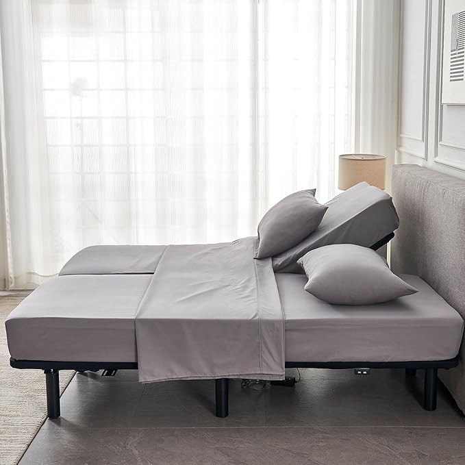 Kingnex Split Queen Sheets for Adjustable Bed Soft 1800 Microfiber 5 Pieces - Image 2