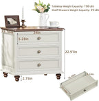 Joaxswe 24" Wide Farmhouse Night Stand Set of 2, Large End Table - Image 3