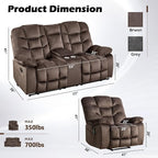 HAOMARKETS 2-Piece Recliner Sofa Set, Include Single Power Recliner Chair - Image 2