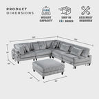 Lexicon 120 Inch Modular Sectional Sofa - Image 2