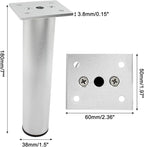 Set of 4 Aluminum Alloy Furniture Legs 7 Inch Height, 1.5 Inch Diameter - Image 2
