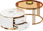Modern 2 Pieces Round Nesting Coffee Table - Image 9
