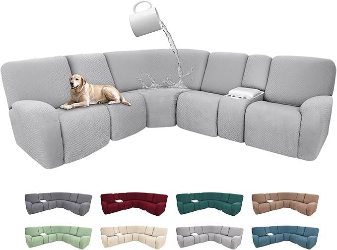 100% Waterproof Sectional Recliner Couch Covers by ROFASVCO