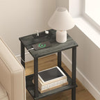 TUTOTAK End Table with Charging Station, Small Side Table, Nightstand Bedside - Image 7